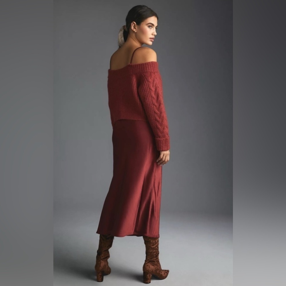 Anthropologie Mare Mare Layered Sweater Slip Dress | Size Large - NWOT - Picture 2 of 11